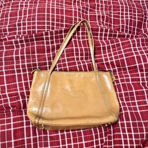 Monsac Tan Leather Shoulder Bag